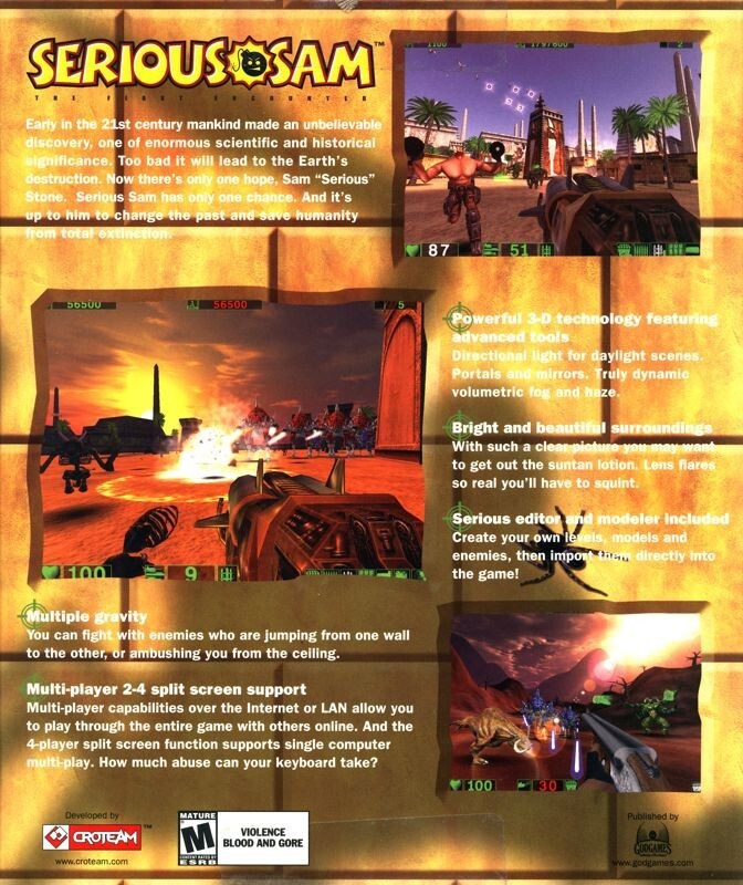Serious Sam: The First Encounter PC Game 2001 Windows 10 11