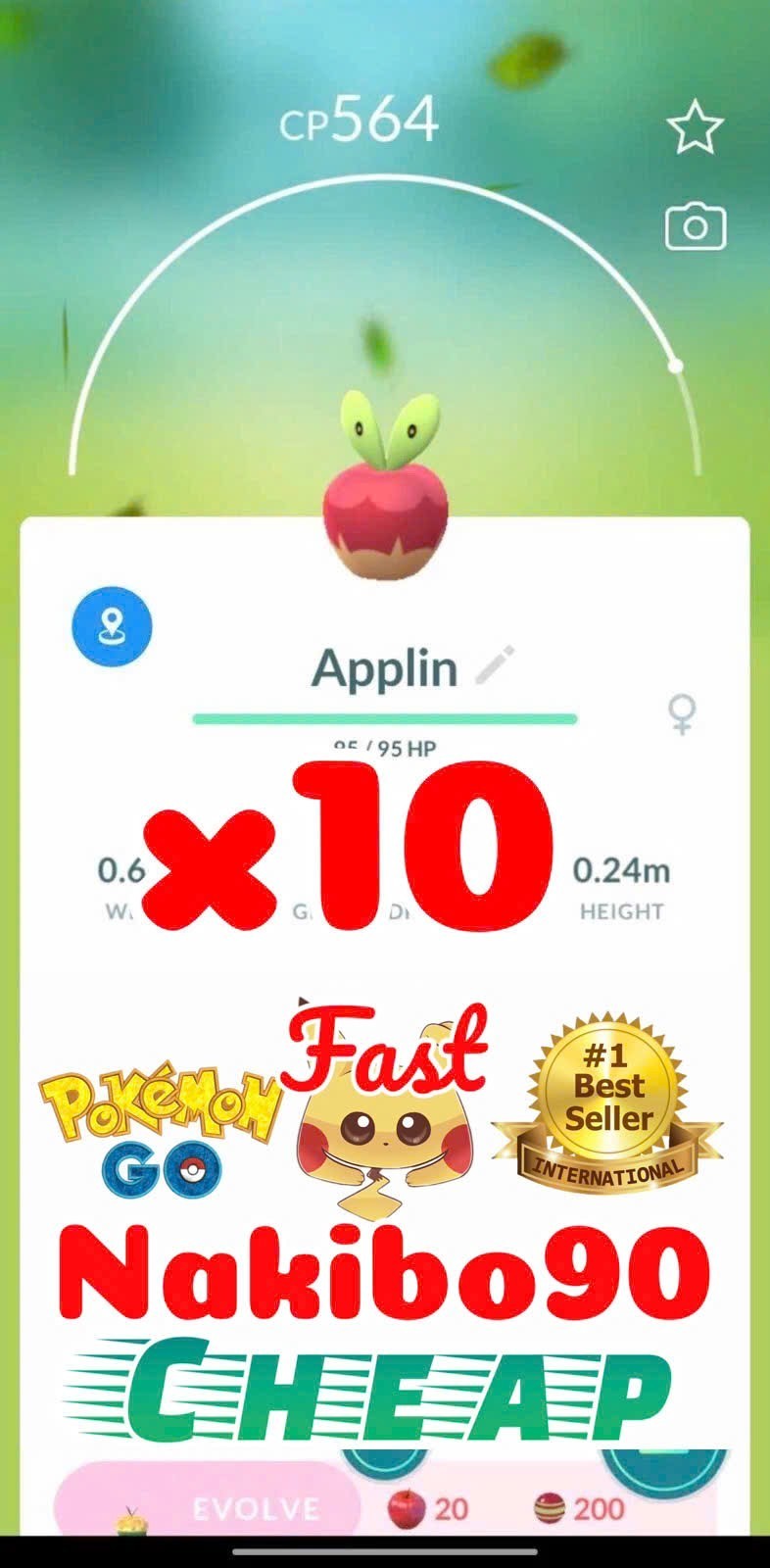Pokemon✨Applin x10 Chance Lucky – Tra de – P’TC – Read Description