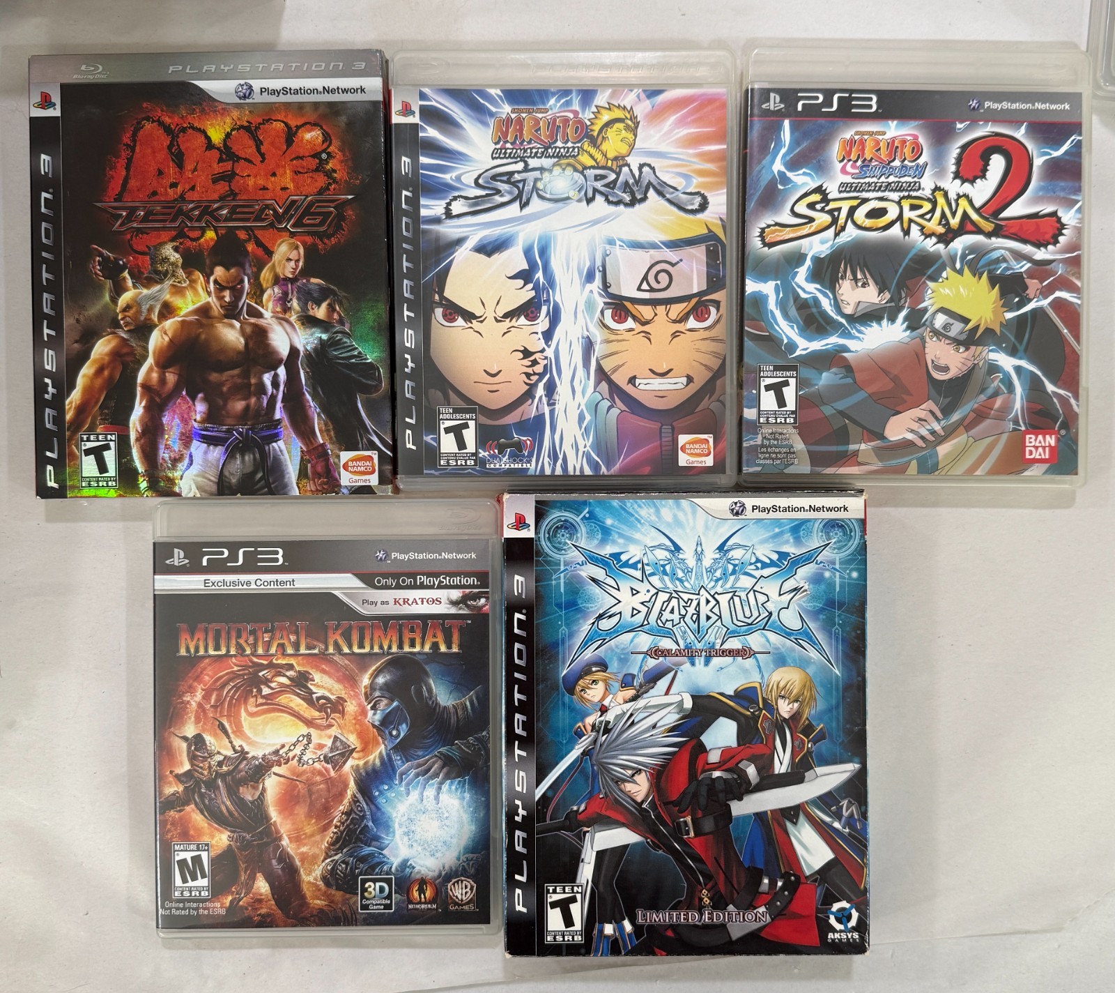 PlayStation 3 – PS3 Games Lot – Blazblue Calamity Triggered Limited Ed, Naruto