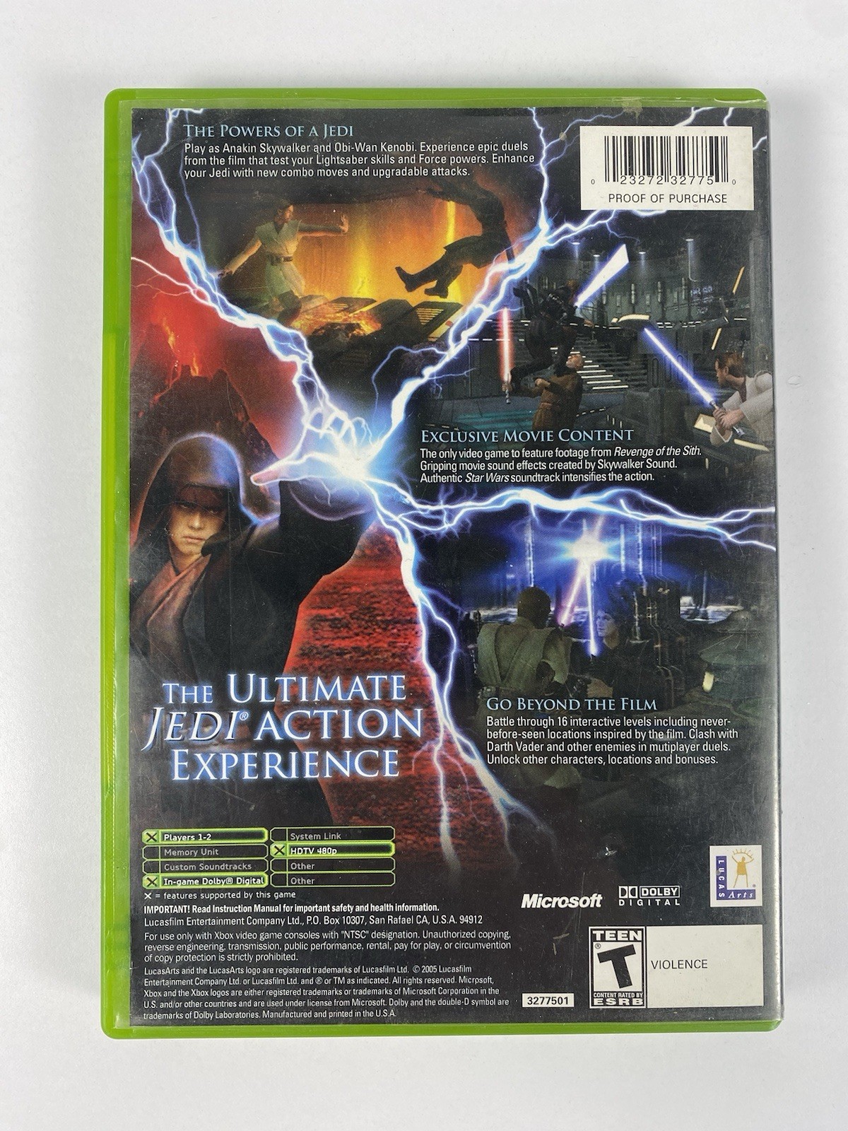 Star Wars: Episode III: Revenge of the Sith (Microsoft Xbox, 2005) Works Tested