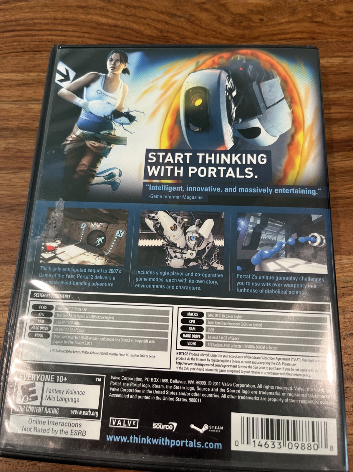 Portal 2 (PC Windows Mac DVD-ROM, 2011) Complete