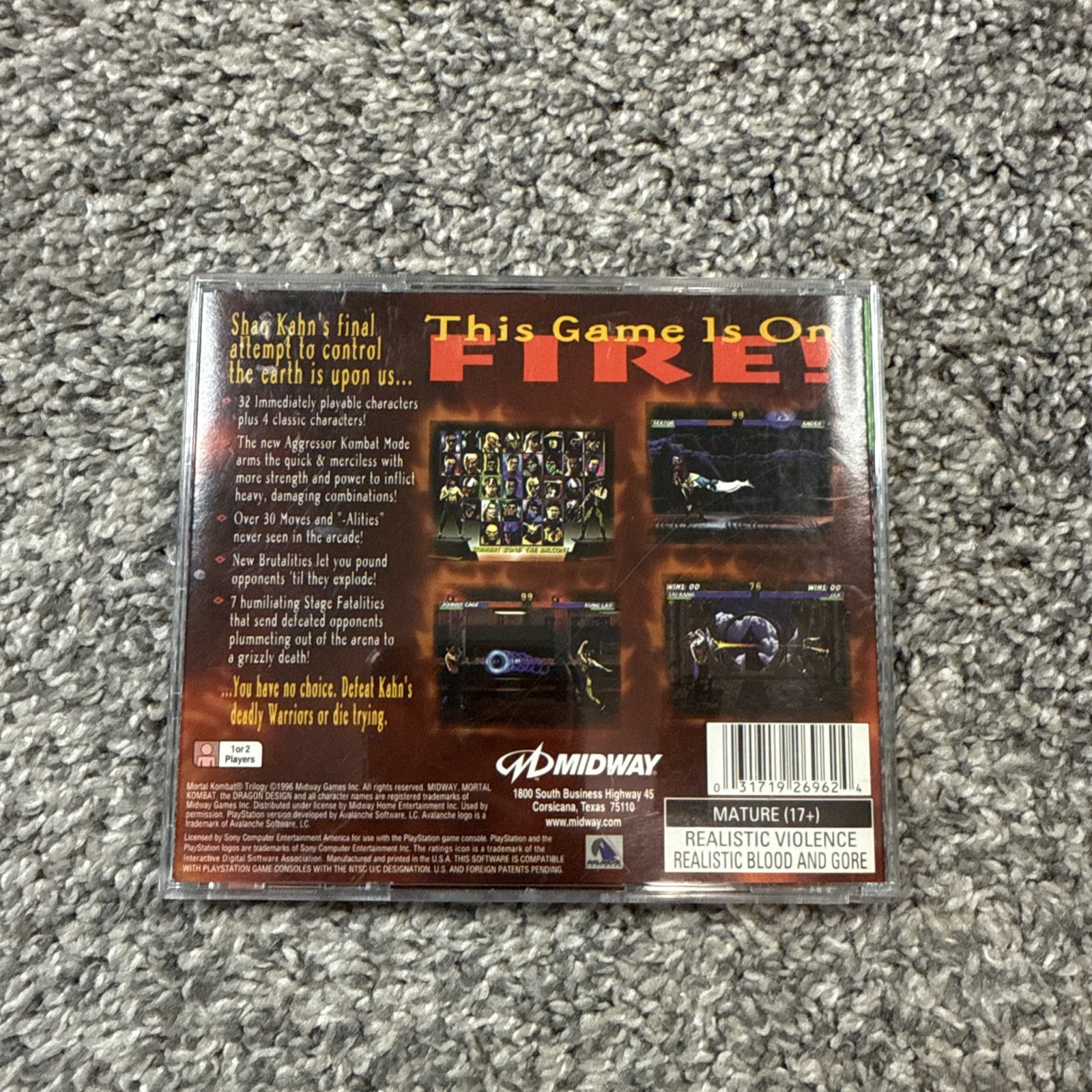 Mortal Kombat Trilogy: Greatest Hits for PS1 Playstation
