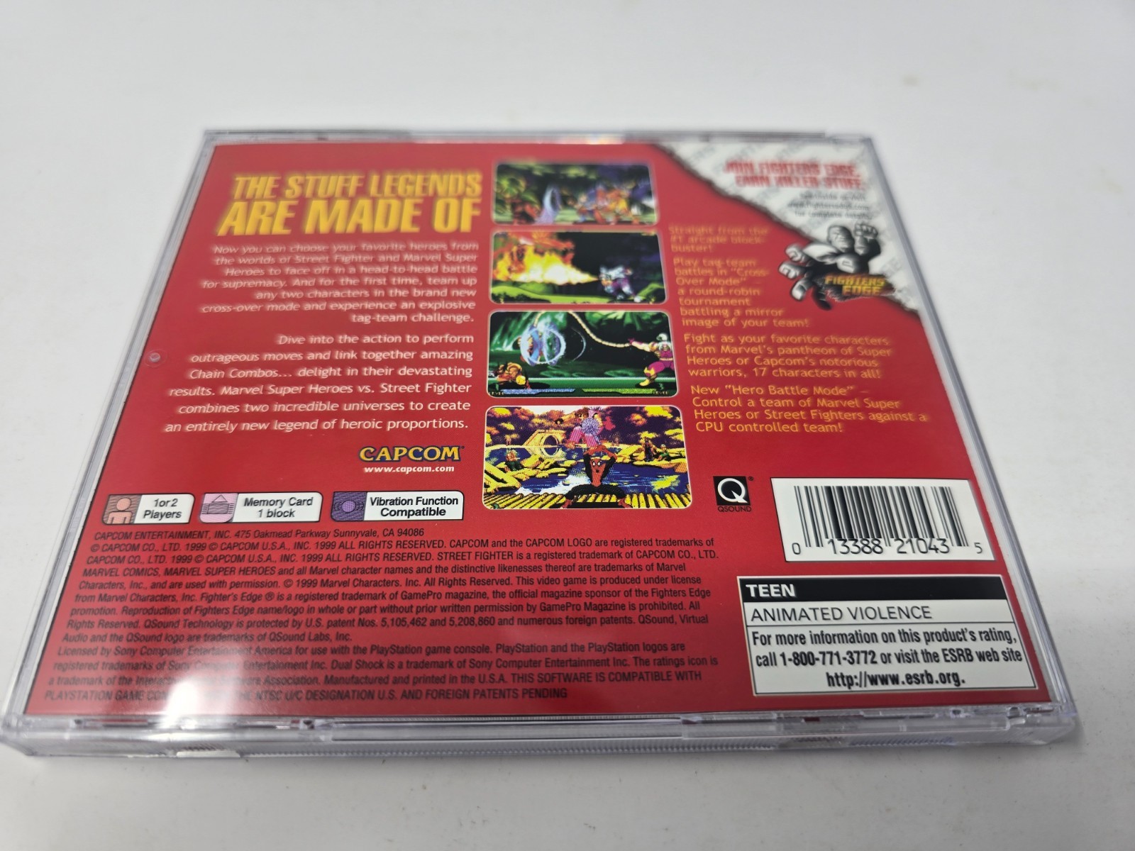 Marvel Super Heroes Vs Street Fighter – PlayStation 1 PS1 Complete CIB Tested