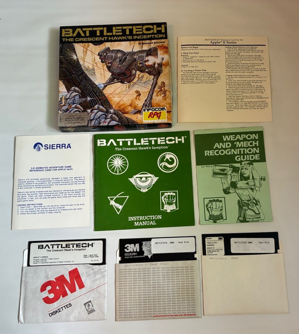 Battletech The Crescent Hawk’s Inception Apple II Series INFOCOM RPG 1988