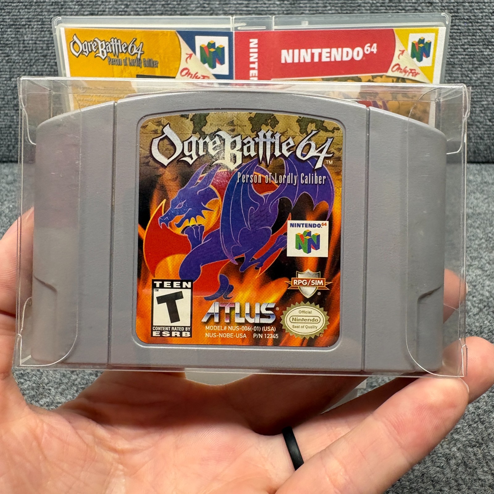 Ogre Battle 64 Person of Lordly Caliber Nintendo 64 Cartridge Case Tested Works