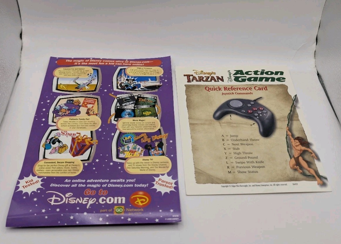 Disney’s Tarzan Action Game Pc With Original Box ( Sealed Game , Damaged Box )