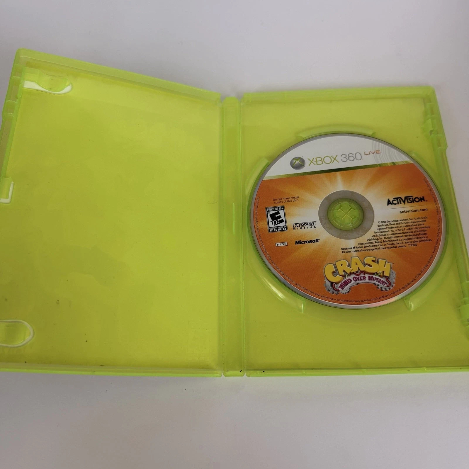 Crash Mind Over Mutant Xbox 360 Complete CIB Tested Working No Manual