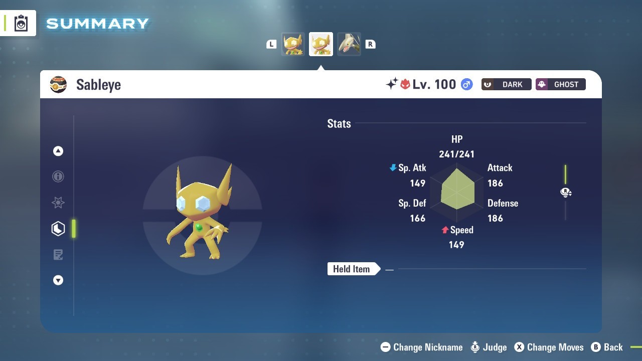 Sableye Shiny Alpha 6IVs Battle Ready – Legends ZA