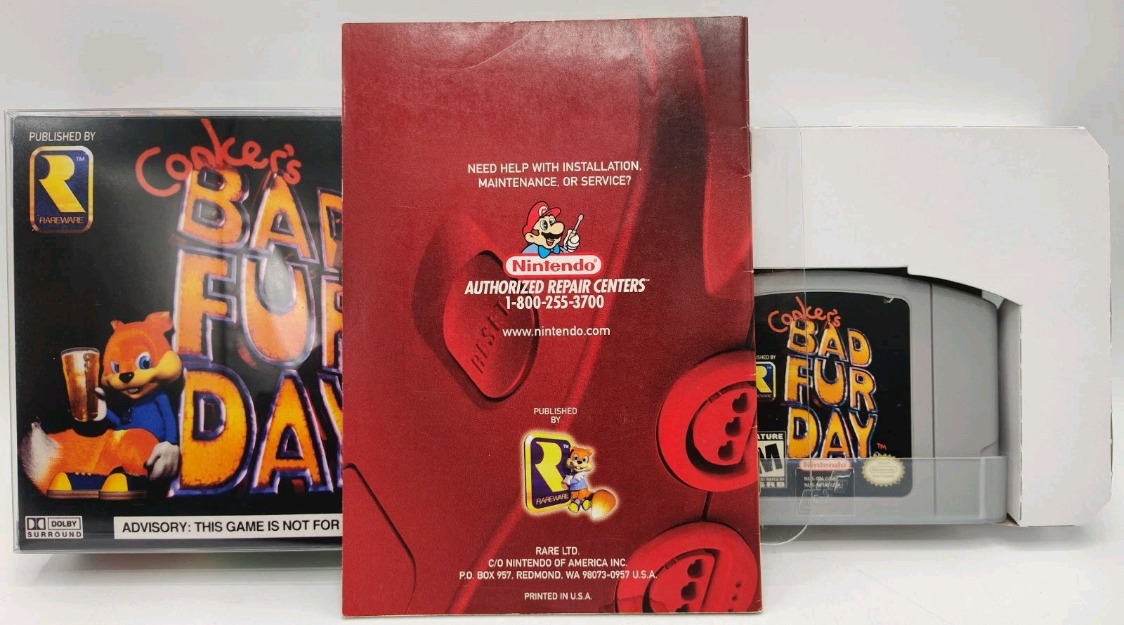 Conker’s Bad Fur Day – (Nintendo 64 N64, 2001) *VGC w/ Manual* Tested! READ!!!