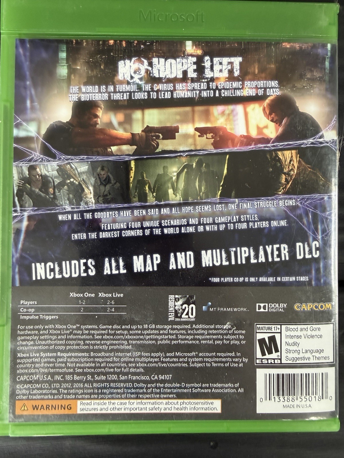 Resident Evil 6 (Microsoft Xbox One, 2016)