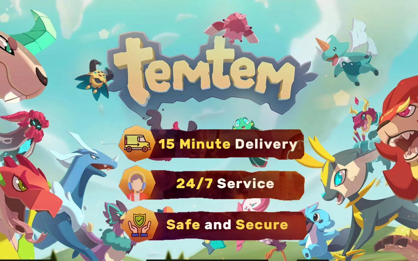 🔥 TemTem Pansuns 🔥 100K-5M 🚛 15 min Delivery ✔️All Platforms FB TemTem Pansun