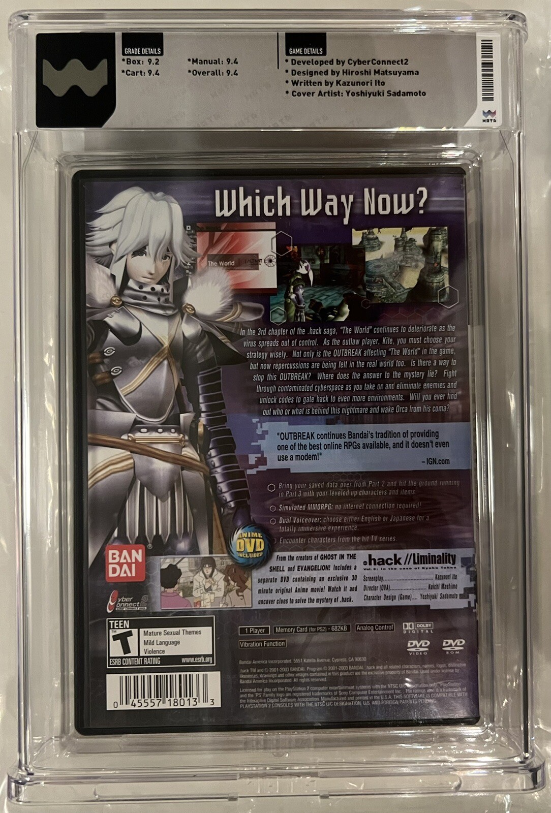 Dot Hack Part 3 Outbreak PS2 CIB WATA 9.4 Not VGA/CGC