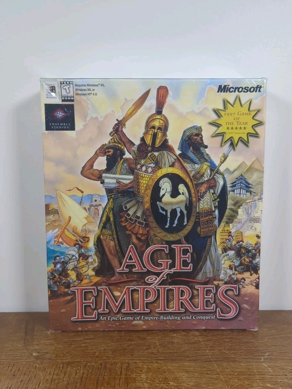 NEW Age of Empires 1998 Big Box Windows 95 98 NT4.0 Vintage PC Game 1.0 SEALED