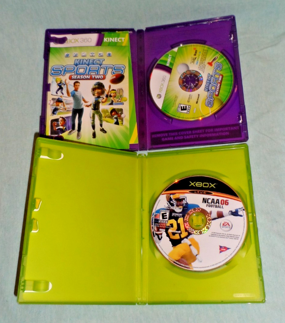 XBOX 360 LOT-Kinect Sports Season 2/Adventures/YourShape/NHL08/FIFA12/NCAAFoot06