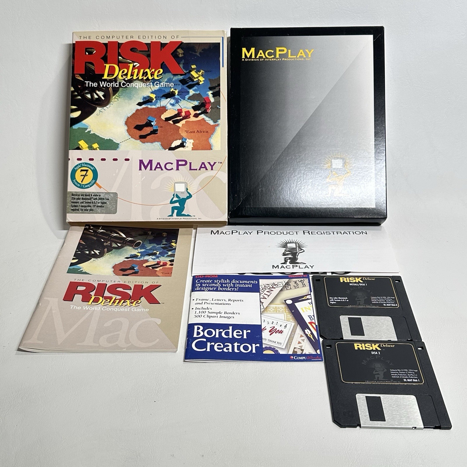 Vintage Apple Macplay Risk Deluxe & Monopoly Computer Game Macintosh OS X 6.0.7