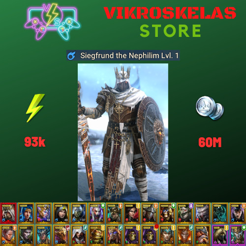 Raid Shadow Legends | Starter Mythical – Siegfrund : 93k energy / 25 Legendary
