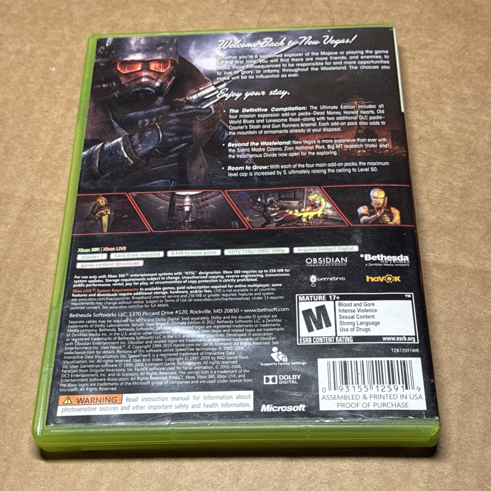 Fallout: New Vegas – Ultimate Edition (Xbox 360, 2012) – Complete – Tested Works