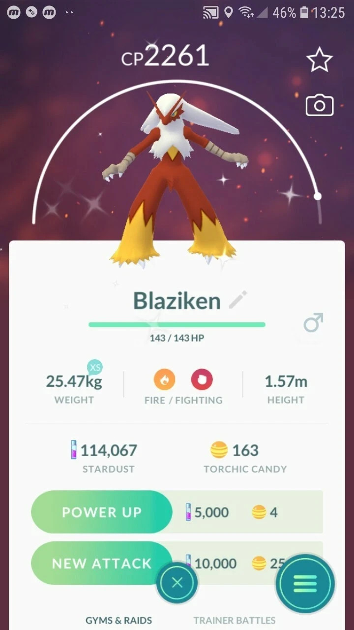Shiny Blaziken ( Torchic Evolution ) Pokemon Tr@de Go