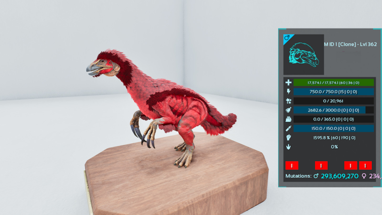 🔥ARK Survival Ascended OFFICIAL PVE – DINOS RED SOLIDS COLORS TOP STATS
