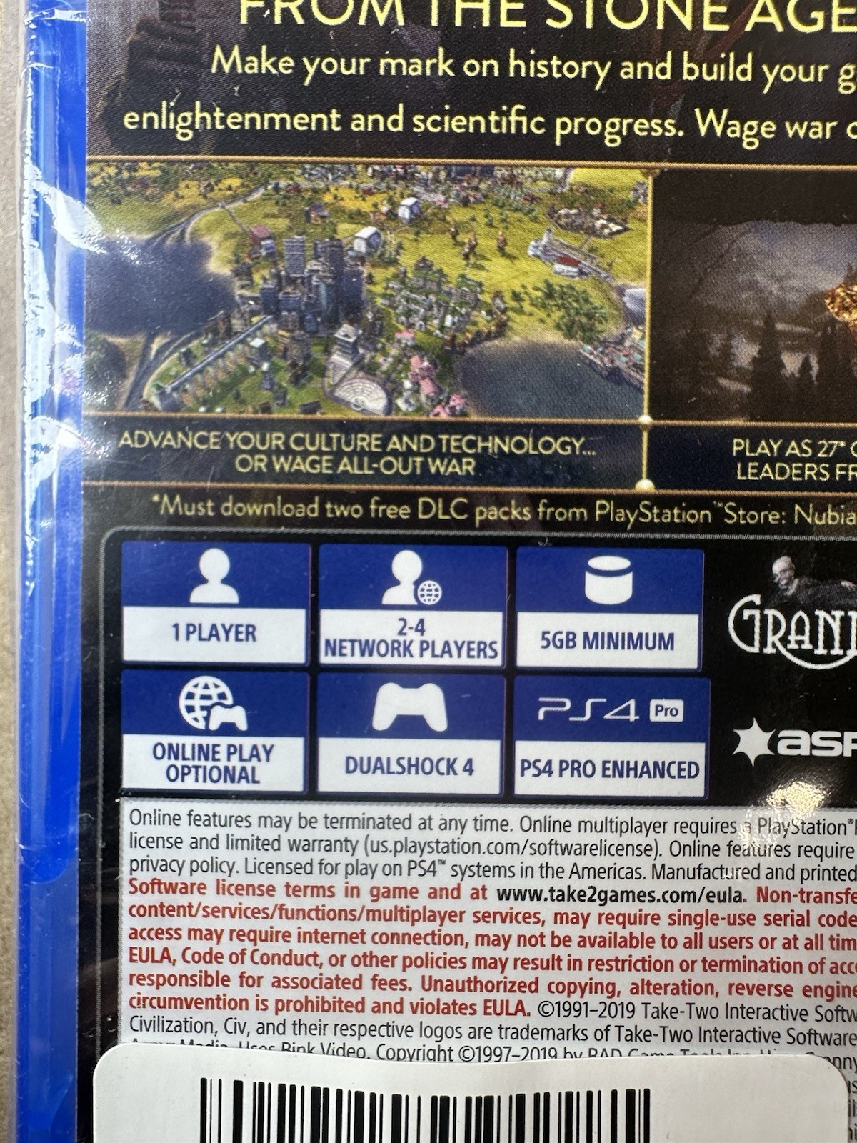 Sid Meiers Civilization Vi (Playstation 4) Brand New
