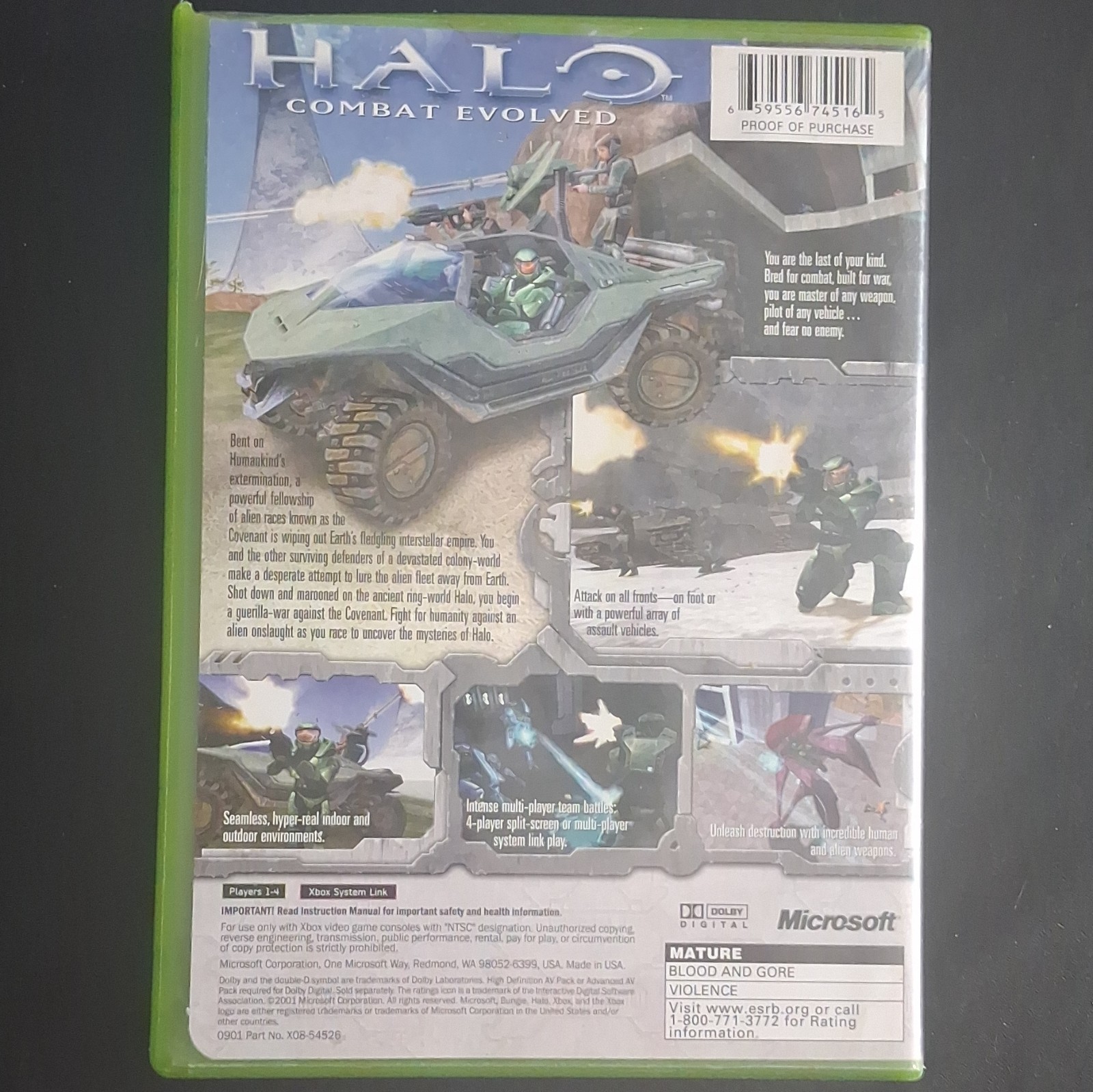Microsoft Halo: Combat Evolved Halo Series Xbox M Multiplayer w/ Case & Disc