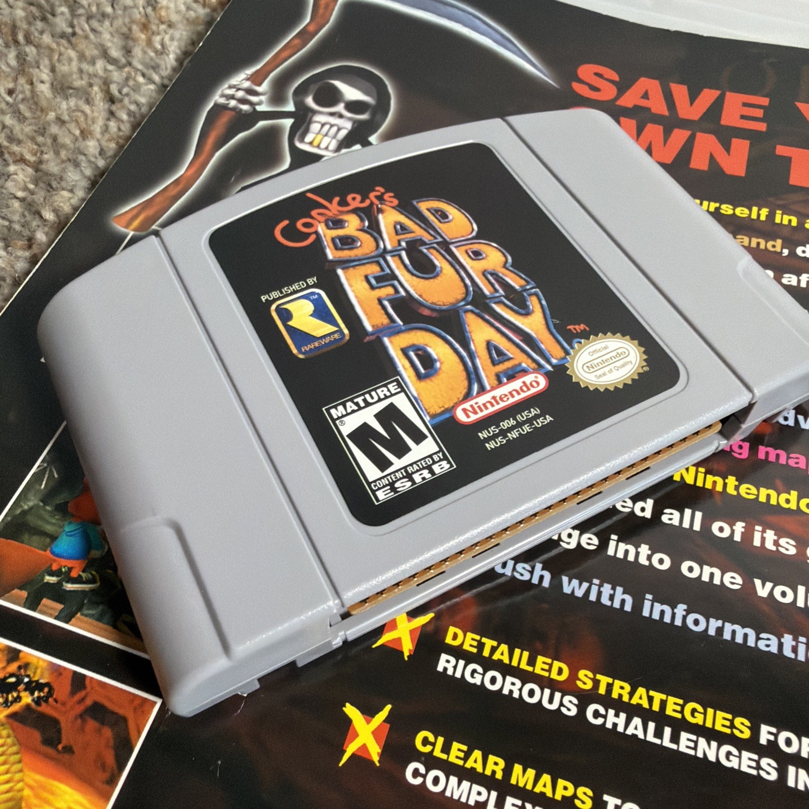 Conker’s Bad Fur Day Nintendo 64 N64 Authentic Super Clean With Guide