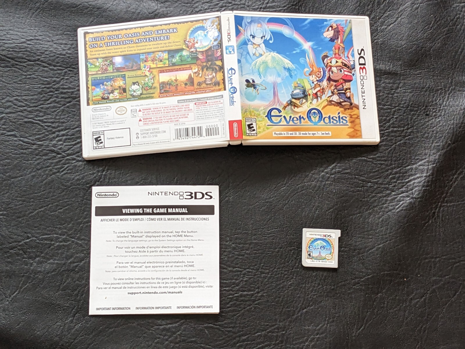 Ever Oasis Nintendo 3DS 2017 Complete CIB Working
