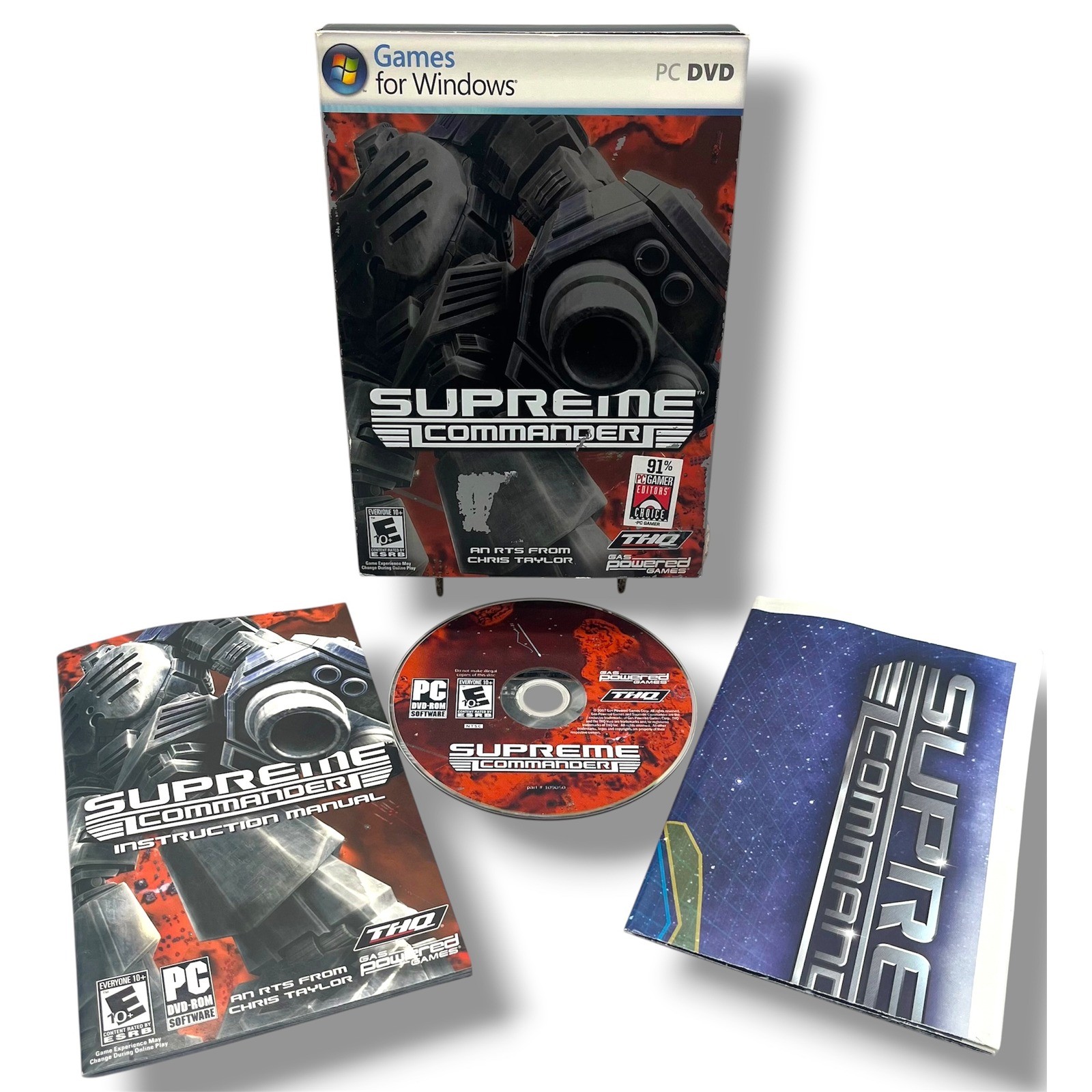 Supreme Commander PC Game Windows RTS THQ Gas Powered Games Complete w/ Map CIB