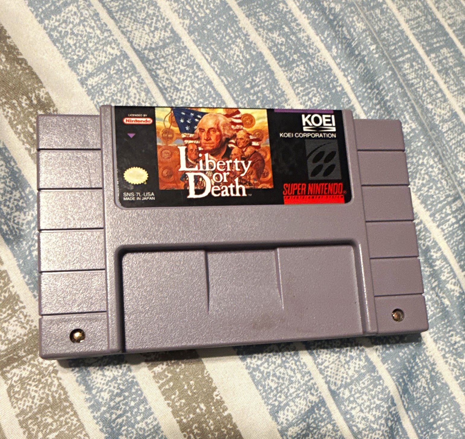 KOEI Liberty or Death Nintendo SNES Game Cartridge NTSC-U/C (US/Canada)