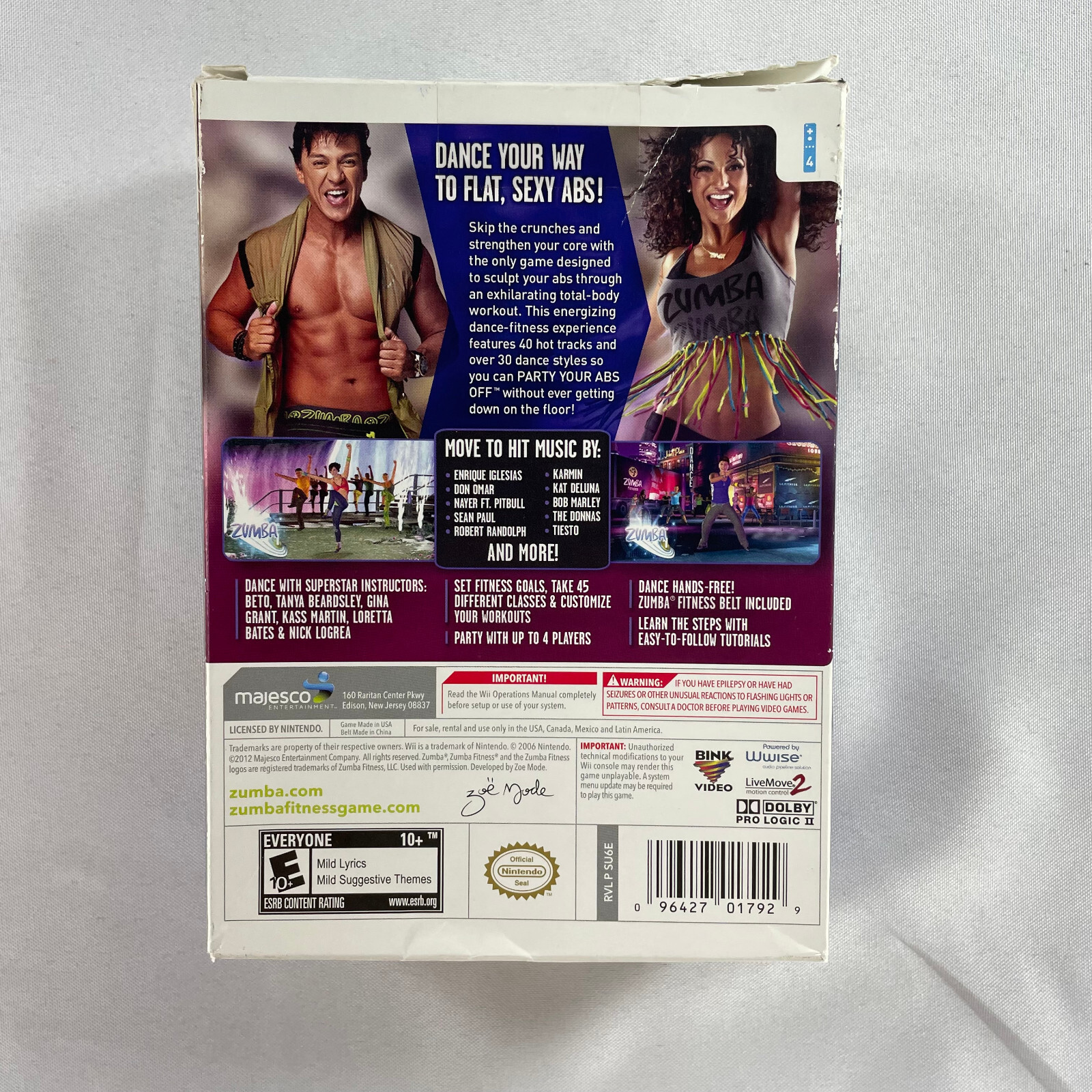 New/Sealed Zumba Fitness Core Big Box Nintendo Wii Video Game workout belt