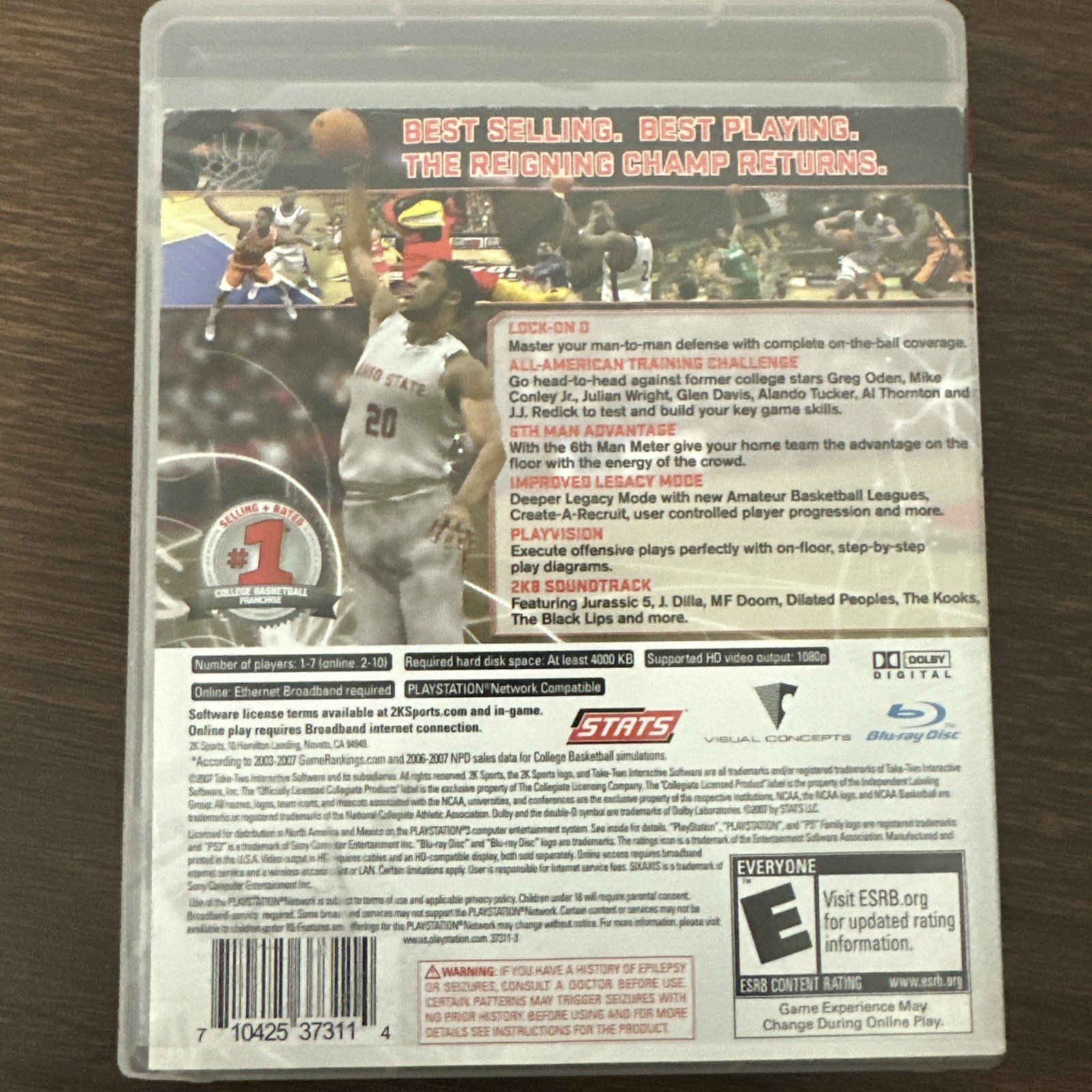 NCAA College Hoops 2K8 (Sony PlayStation 3 PS3 2007) COMPLETE CIB Used
