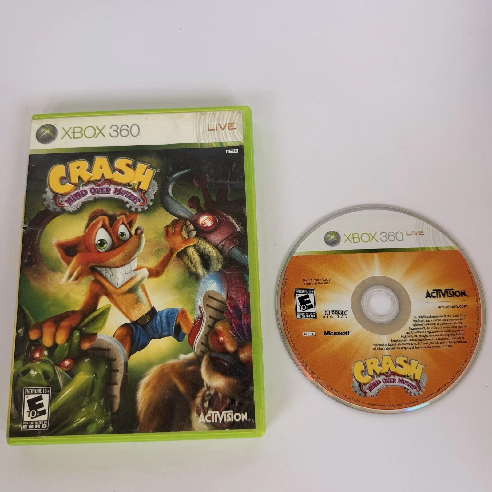 Crash Mind Over Mutant Xbox 360 Complete CIB Tested Working No Manual