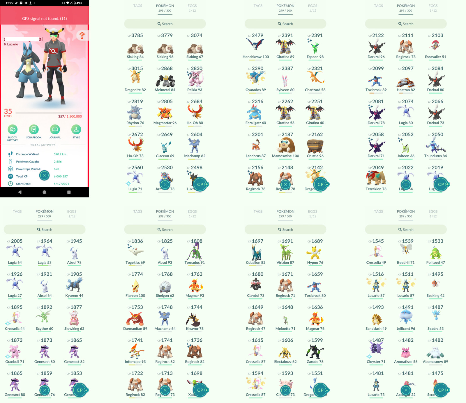 Pokémon Acc Go – Lvl35 – 34 Shiny – 38 Legendary