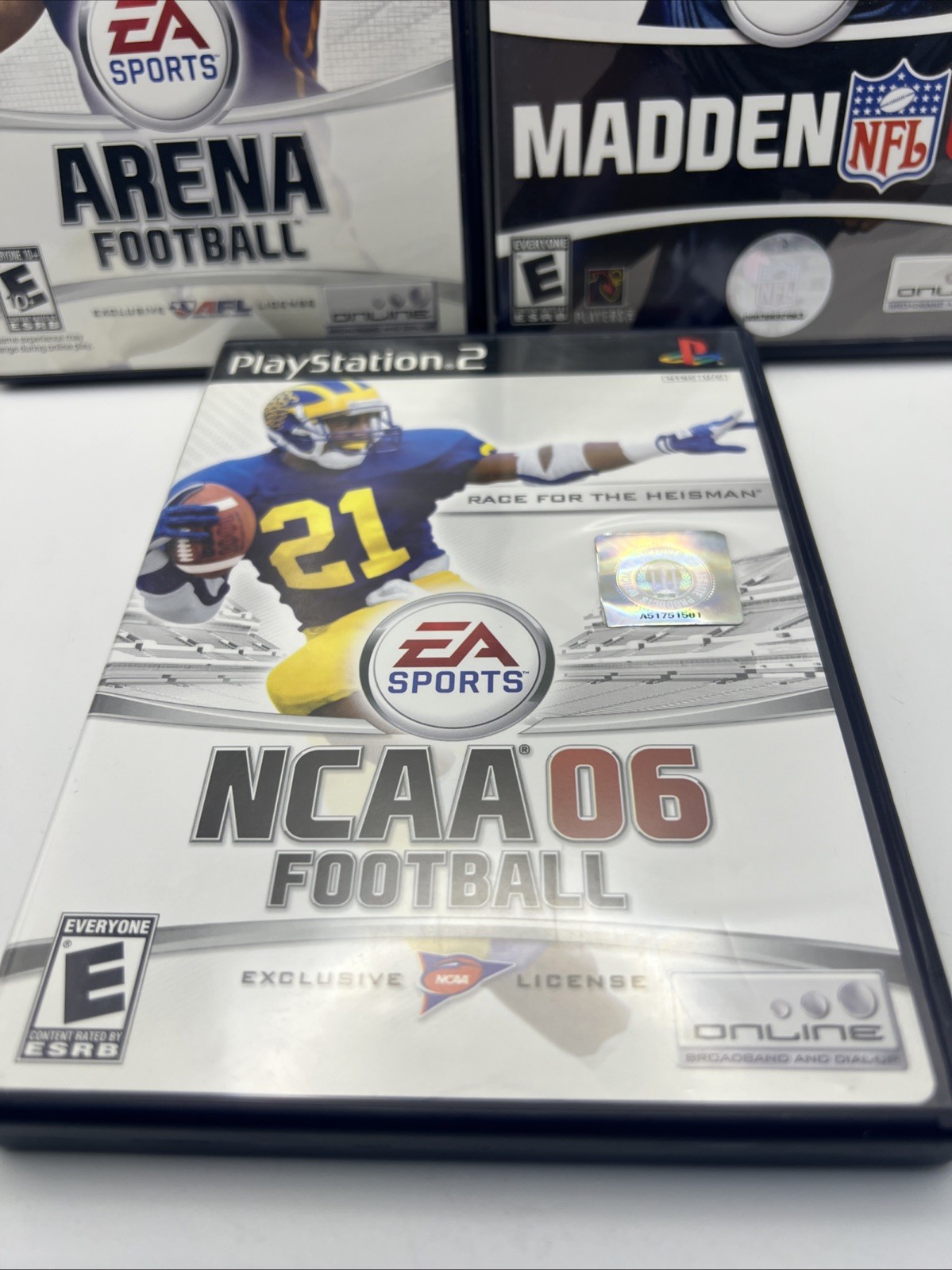 Lot of 3 Football Playstation 2 Arena Football NCAA 06 Madden 07 Video Games