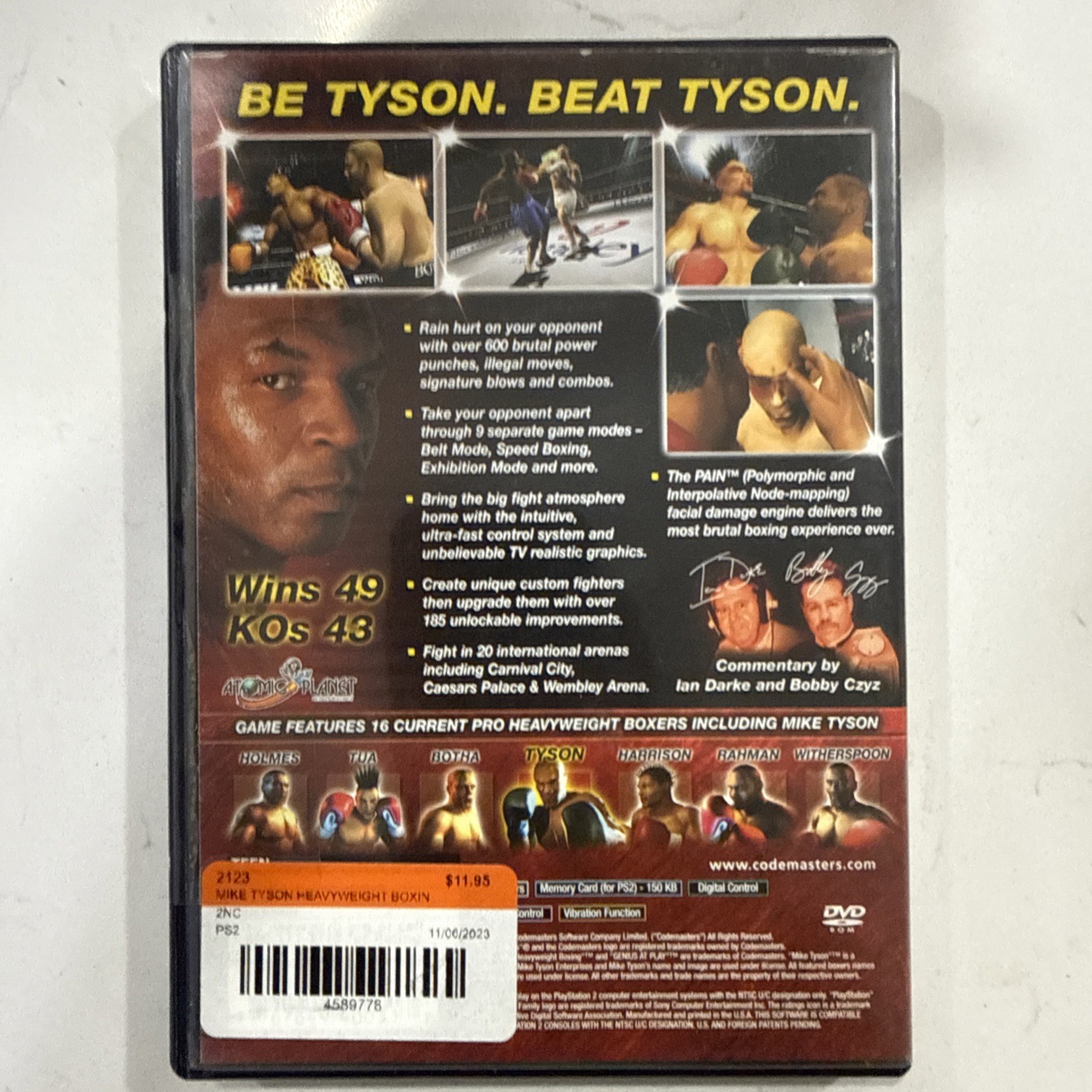 Mike Tyson Heavyweight Boxing (Sony PlayStation 2 PS2, 2002)