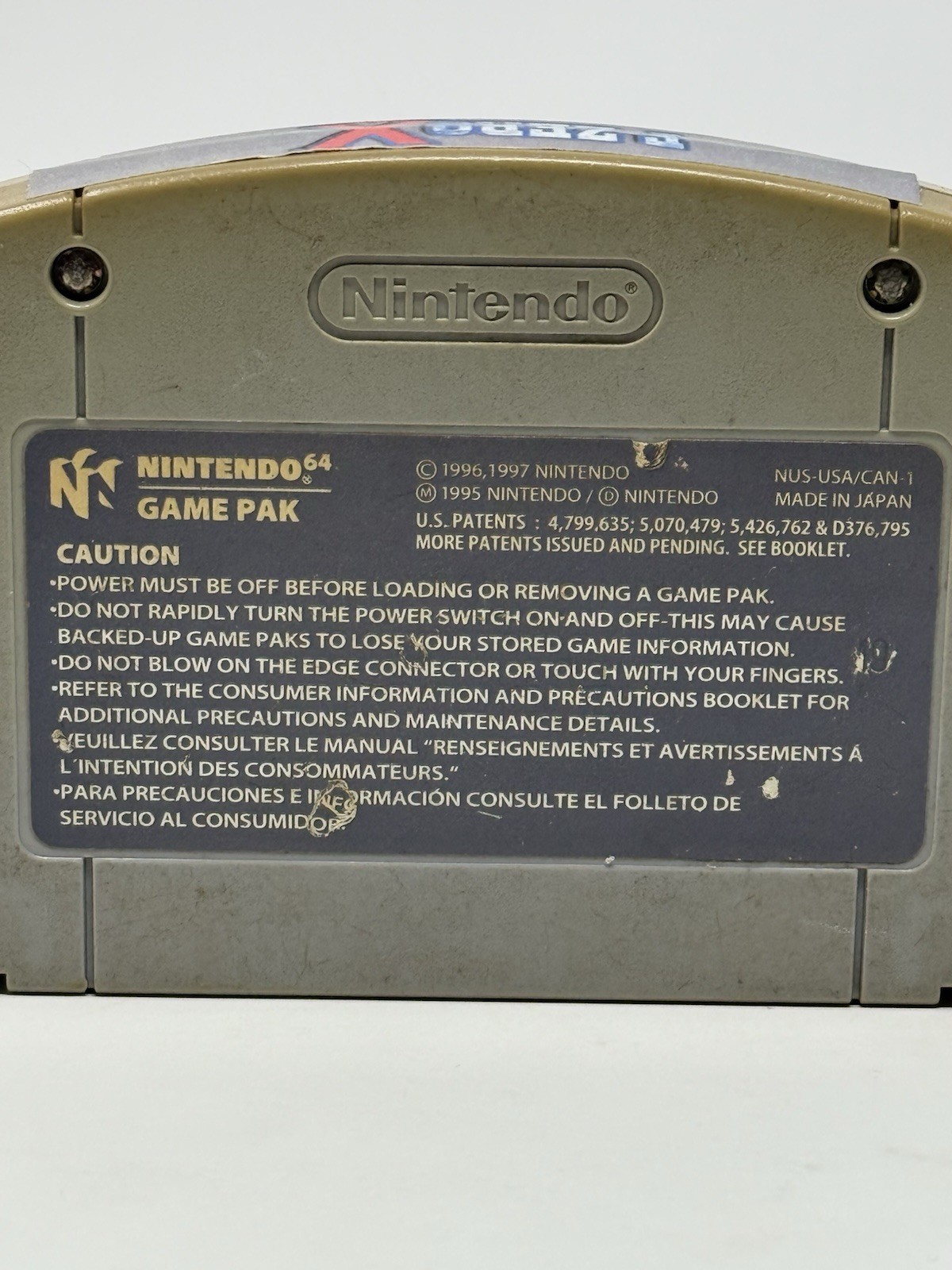 F-Zero X Nintendo 64 N64 Authentic Game Cartridge Cleaned Pins New Battery Saves