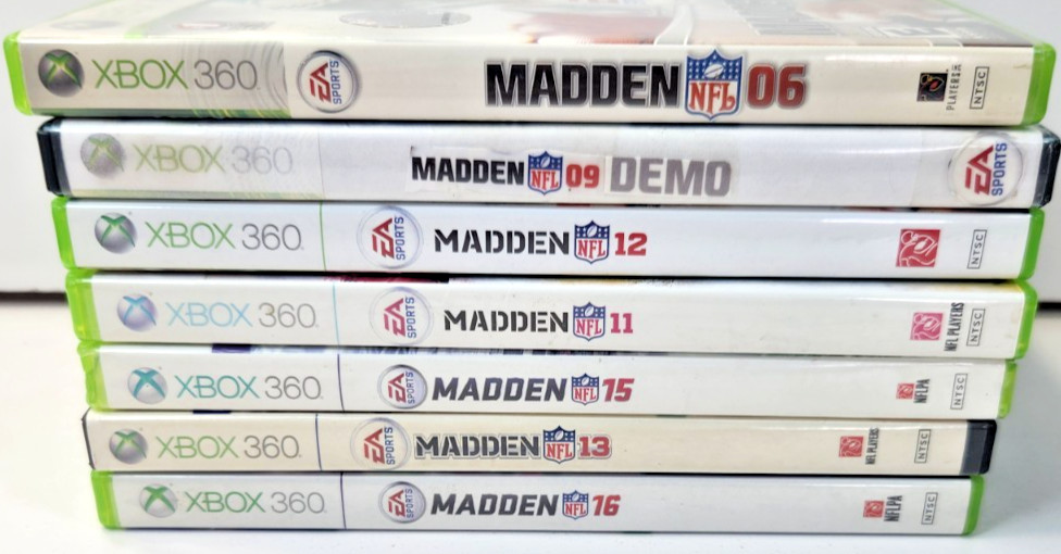 7 XBOX 360 MADDEN NFL LOT 06 09 12 11 13 15 16 UNTESTED