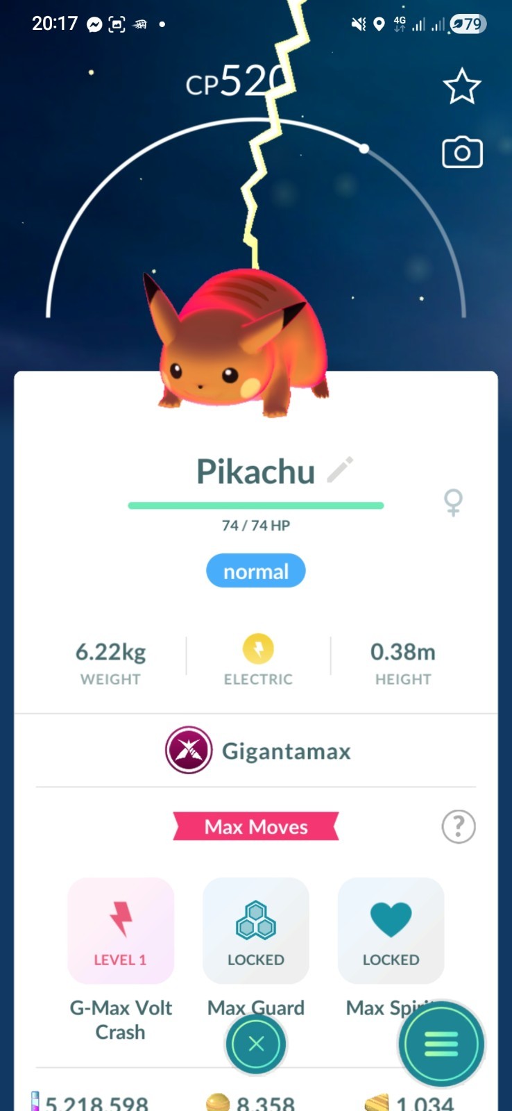 Gigantamax Pikachu Pokemon Fast Same Day Go