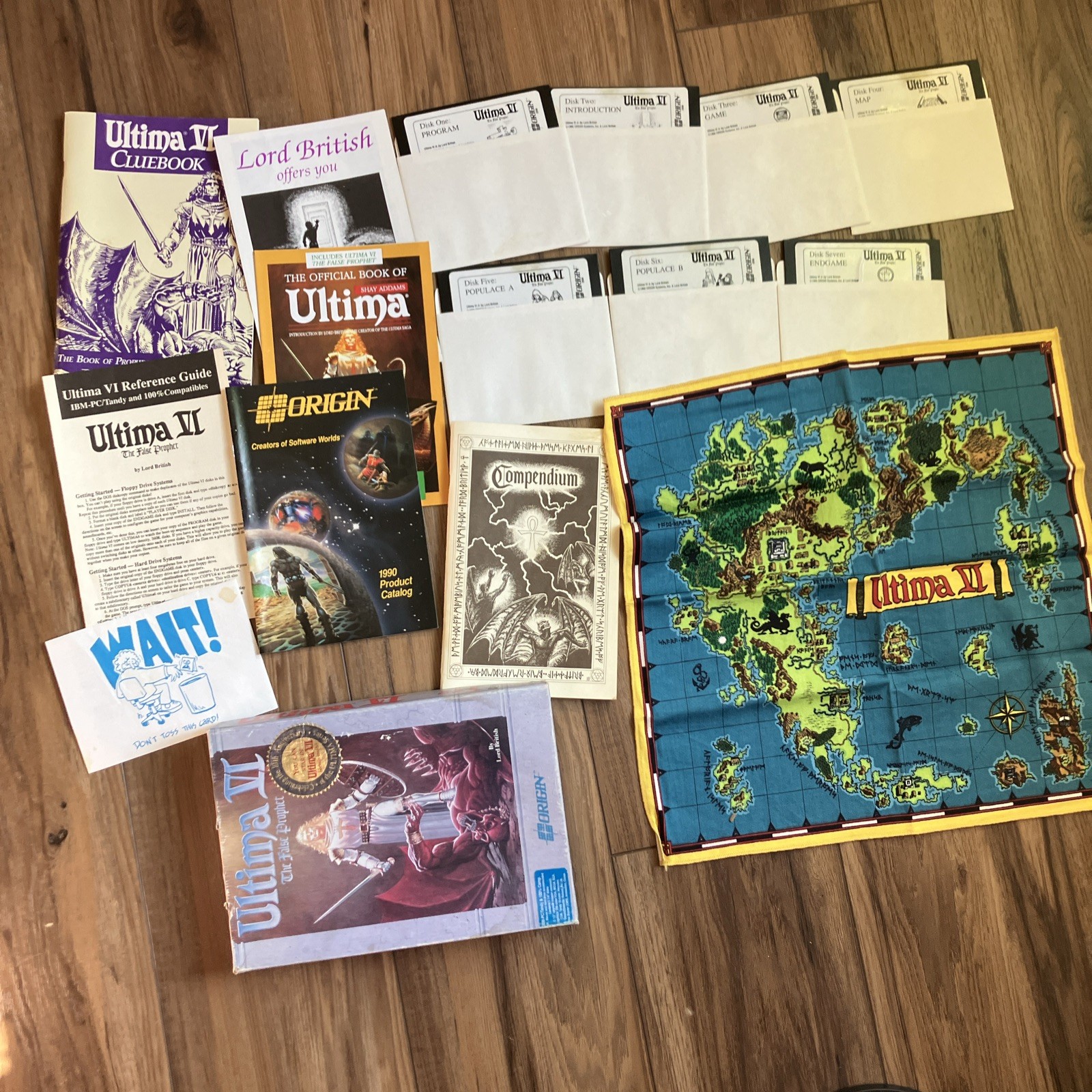Ultima VI False Prophet IBM PC Big Box Game 5.25 Disk Map Cluebook Etc. NoStone