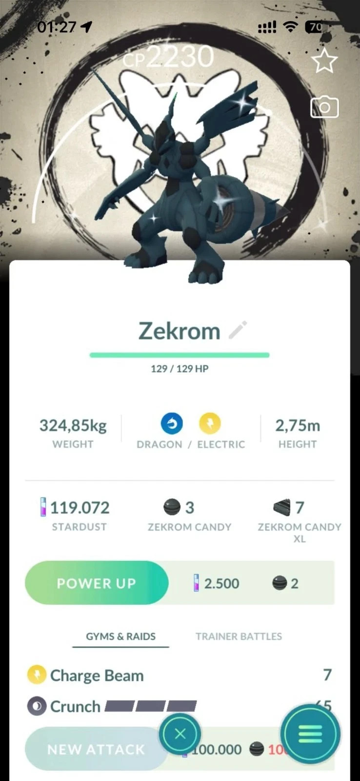 Pokémon G0 – Shiny Zekrom Special Background Go Fest 2026 — Mini P T C