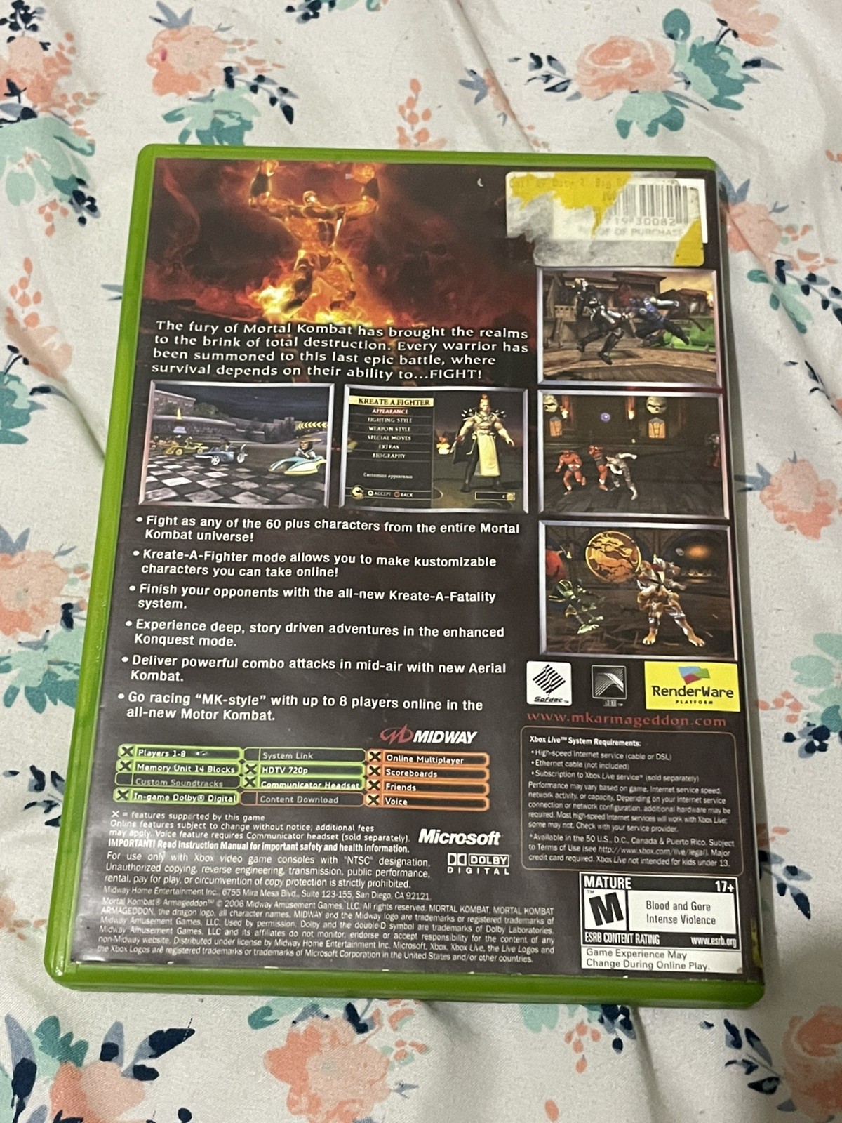 Mortal Kombat Armageddon (Microsoft Xbox) with Case