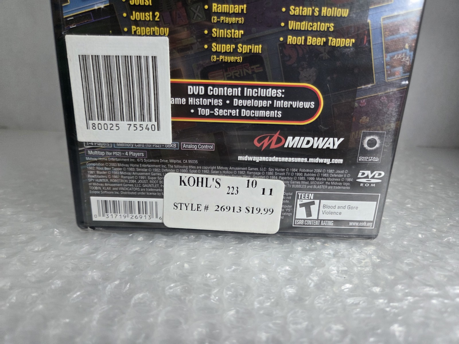 Midway Arcade Treasures PS2 Sony PlayStation 2 Black Label Brand New NISB Midway