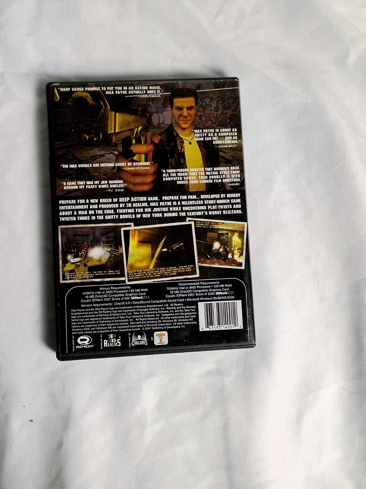 Max Payne PC CD ROM Game (2001) Complete With Manual – Action, Shooter