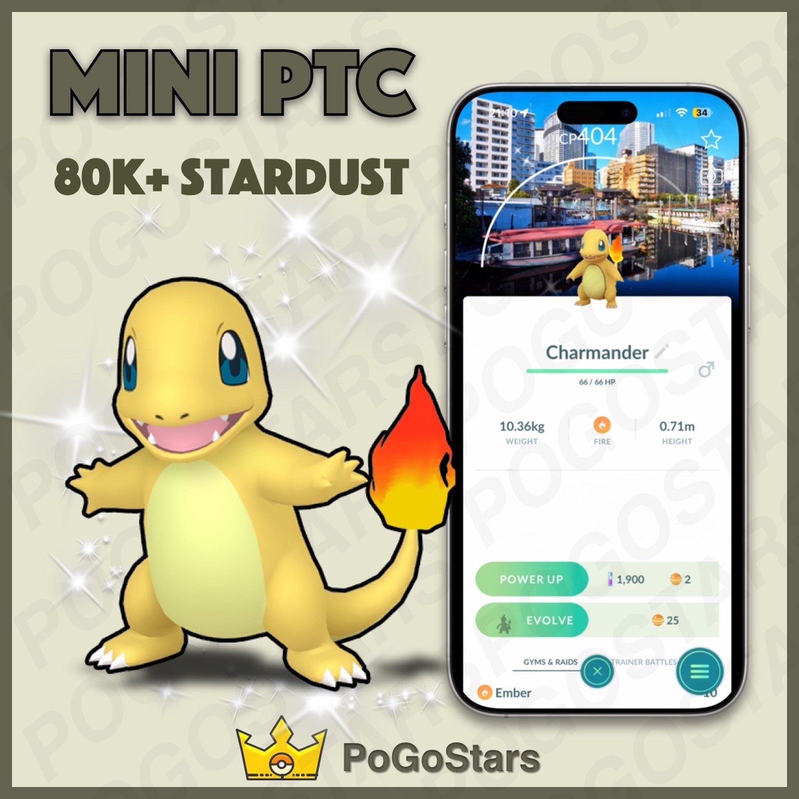 Pokémon PTC GO – Shiny Charmander – Shinagawa Stamp Rally✨Special Background✨