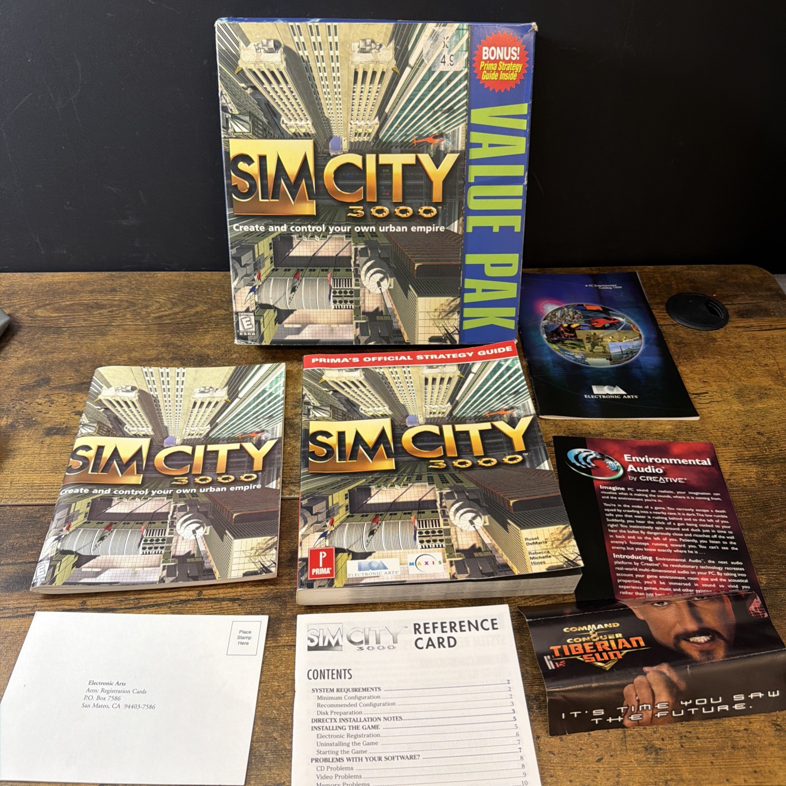 SimCity 3000 (PC 1998) Big Box Value Pak with Prima Guide & Inserts Only NO GAME