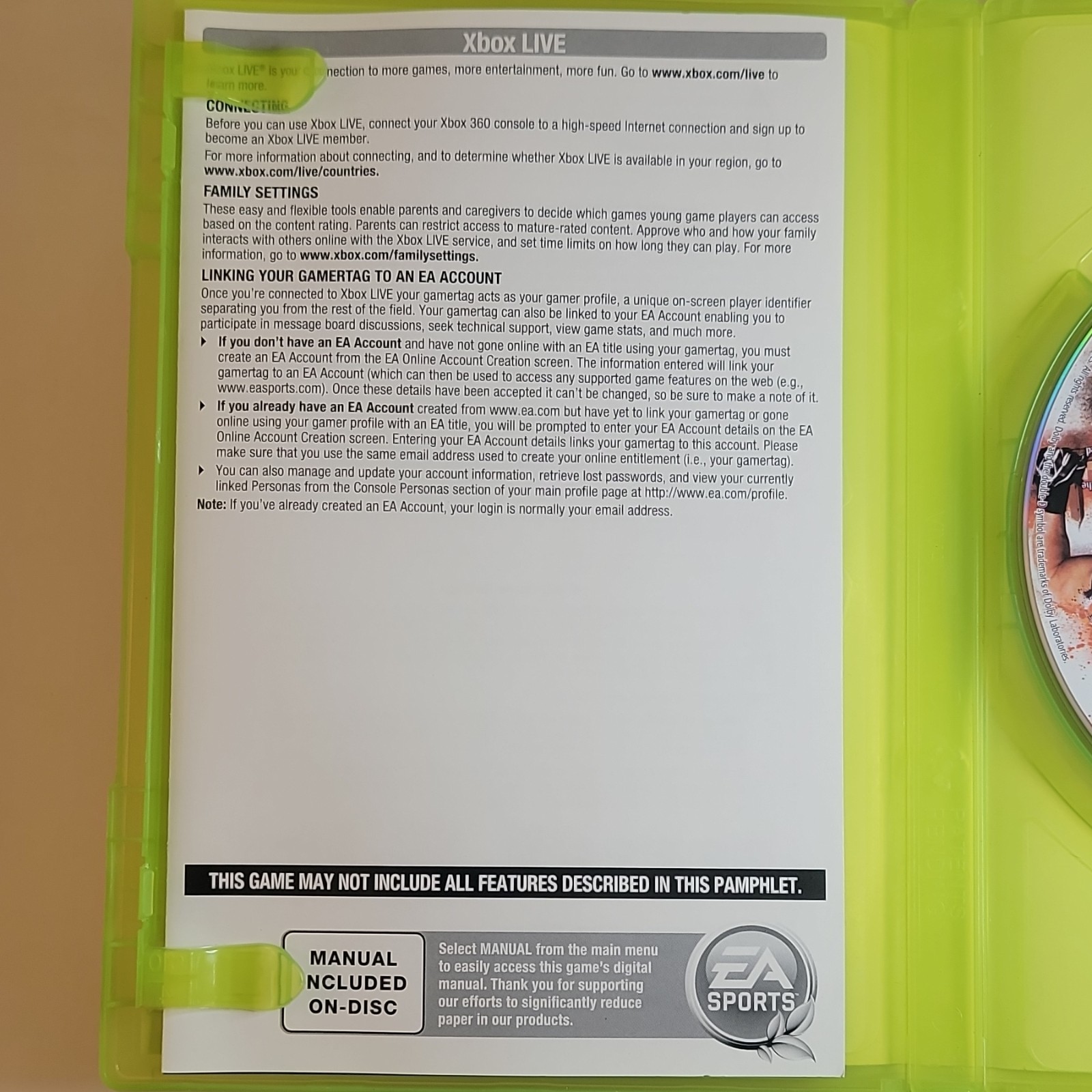 EA SPORTS Madden NFL 12 E Microsoft Xbox 360 NTSC-U/C w/ Case Disc Manual