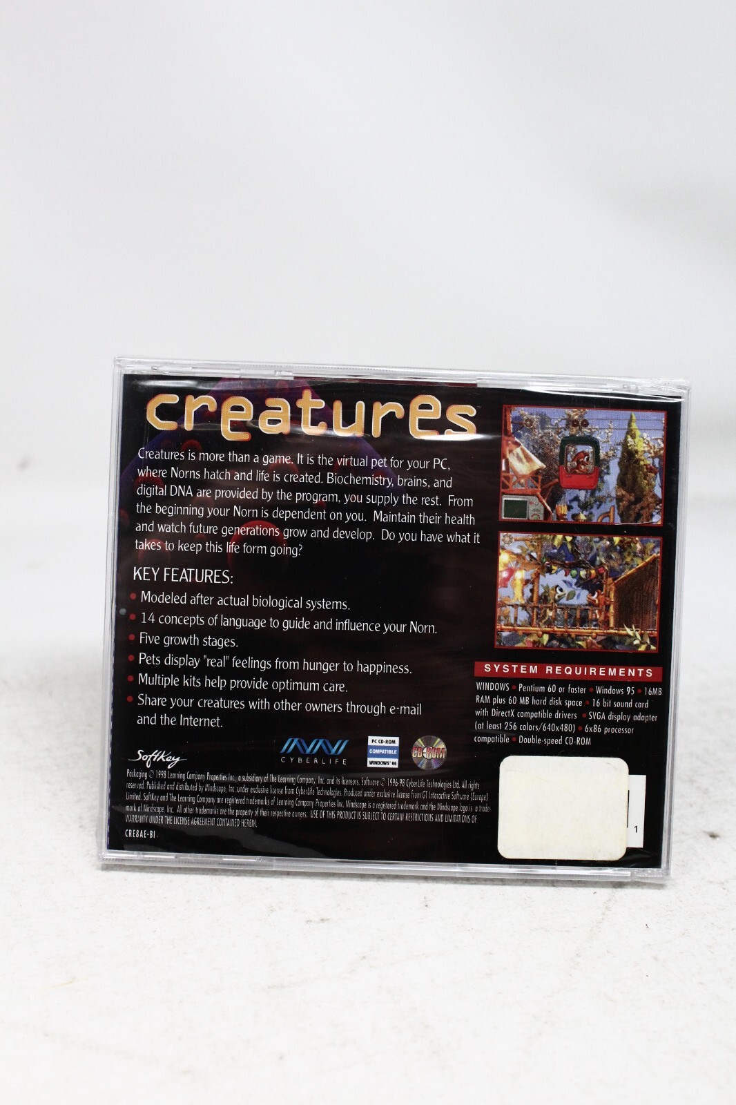 Creatures Virtual Pet PC, CD-ROM, Windows 95 – Softkey – New Sealed – See desc.