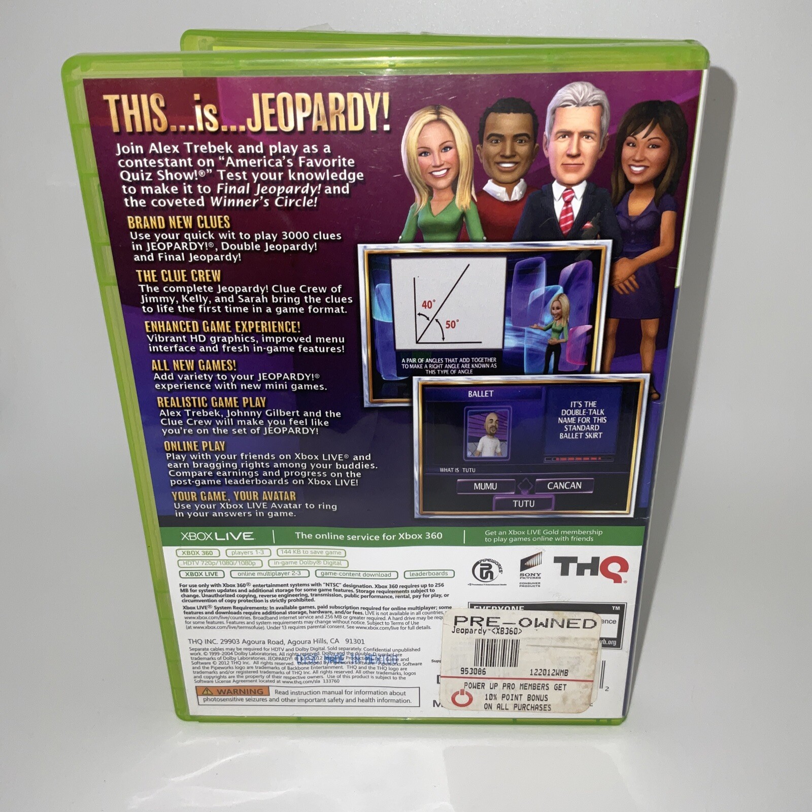 Jeopardy (Microsoft Xbox 360, 2012). CIB Tested Fast Shipping