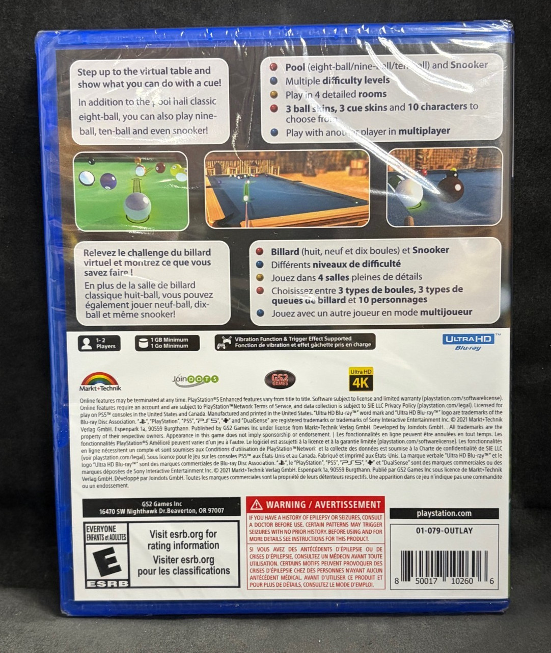 3D Billiards: Pool & Snooker Remastered (MISPRINT) (PS5 / Playstation 5) NEW