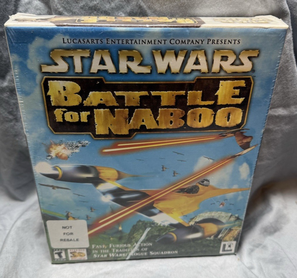 SEALED-Not For Resale Star Wars Battle for Naboo PC Big Box Sealed Rare vintage